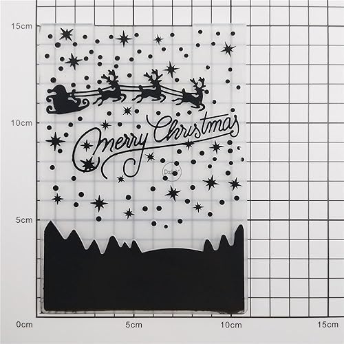 Miniatura 3 de DzIxY Carpetas de plástico en relieve de Feliz Navidad para suministros de fabricación de tarjetas, plantillas de papel 3D para álbumes de recortes,