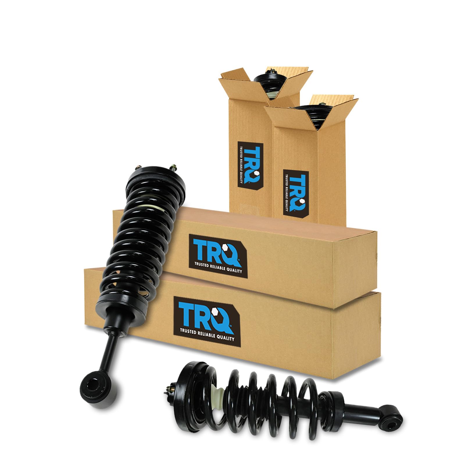 TRQ Front Rear Complete Shock &amp; Spring Struts Mount Set of 4 Kit for Ford Expedition