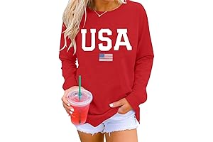 American Made Women's Casual Long Sleeve Graphic Tees