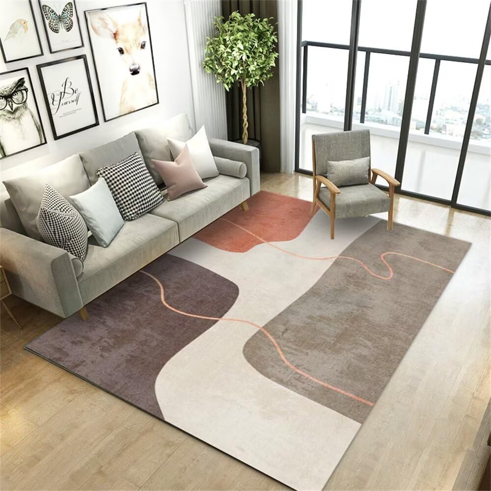 Tapis chambre enfant fille marron 160x200cm antidérapant et doux