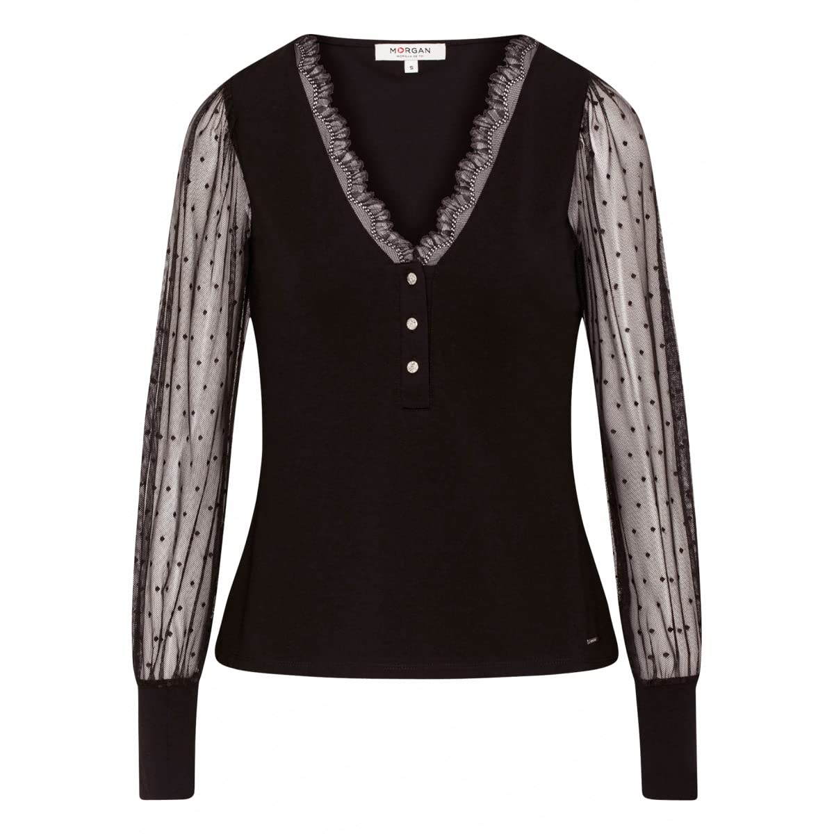 Morgan 222-Téana T-Shirt, Black, m Woman