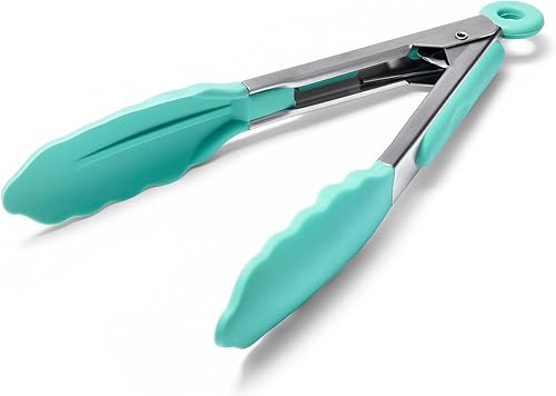 Miniatura 20 de Doosu Pinzas de cocina para cocinar: juego de pinzas para alimentos resistentes al calor de 600 °F con puntas de silicona antiarañazos, pinza de