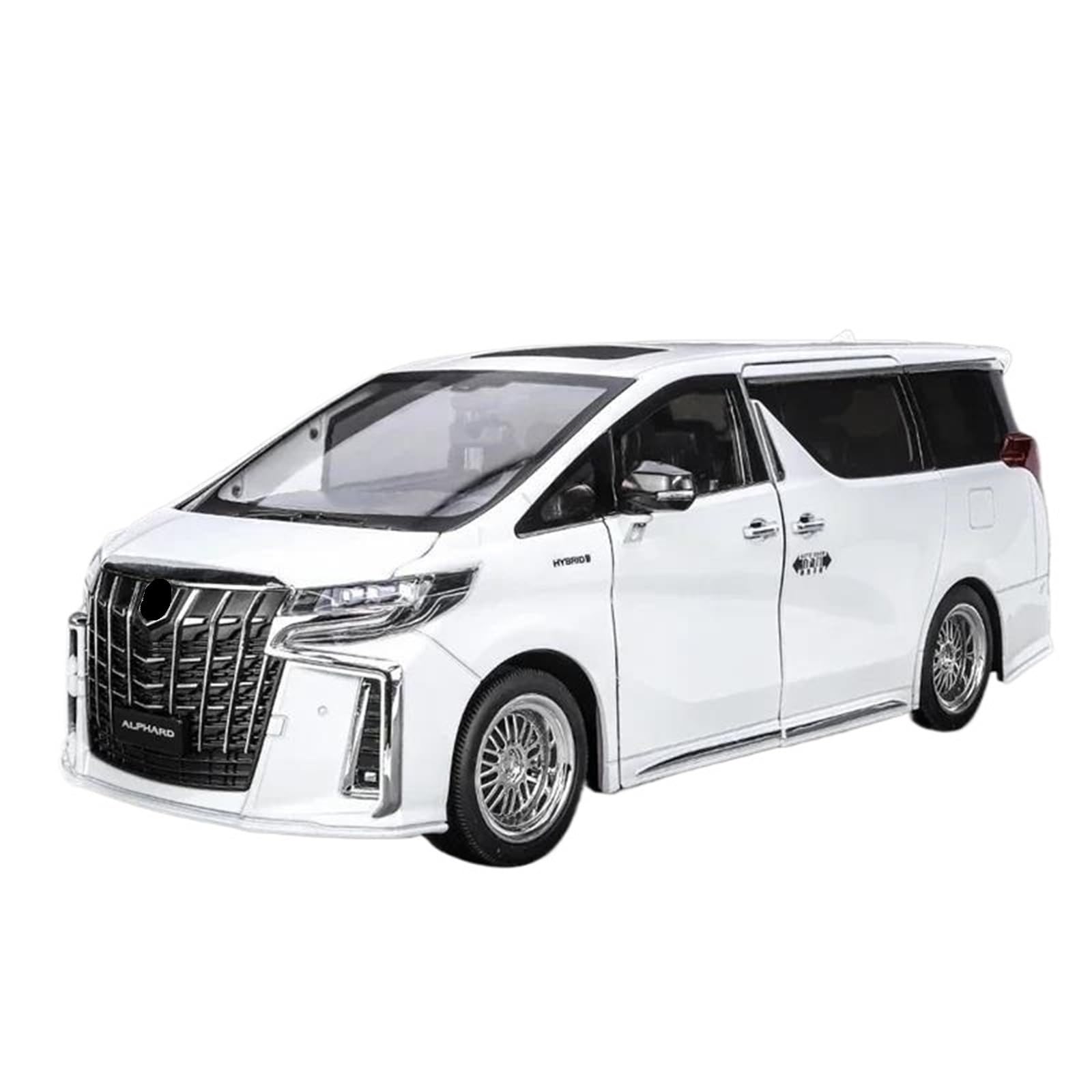 Diecast 1：18 for Alphard MPV Scale Alloy Car Models Fashion Pre-Built Finished Vehicle Model Display Collection(White)