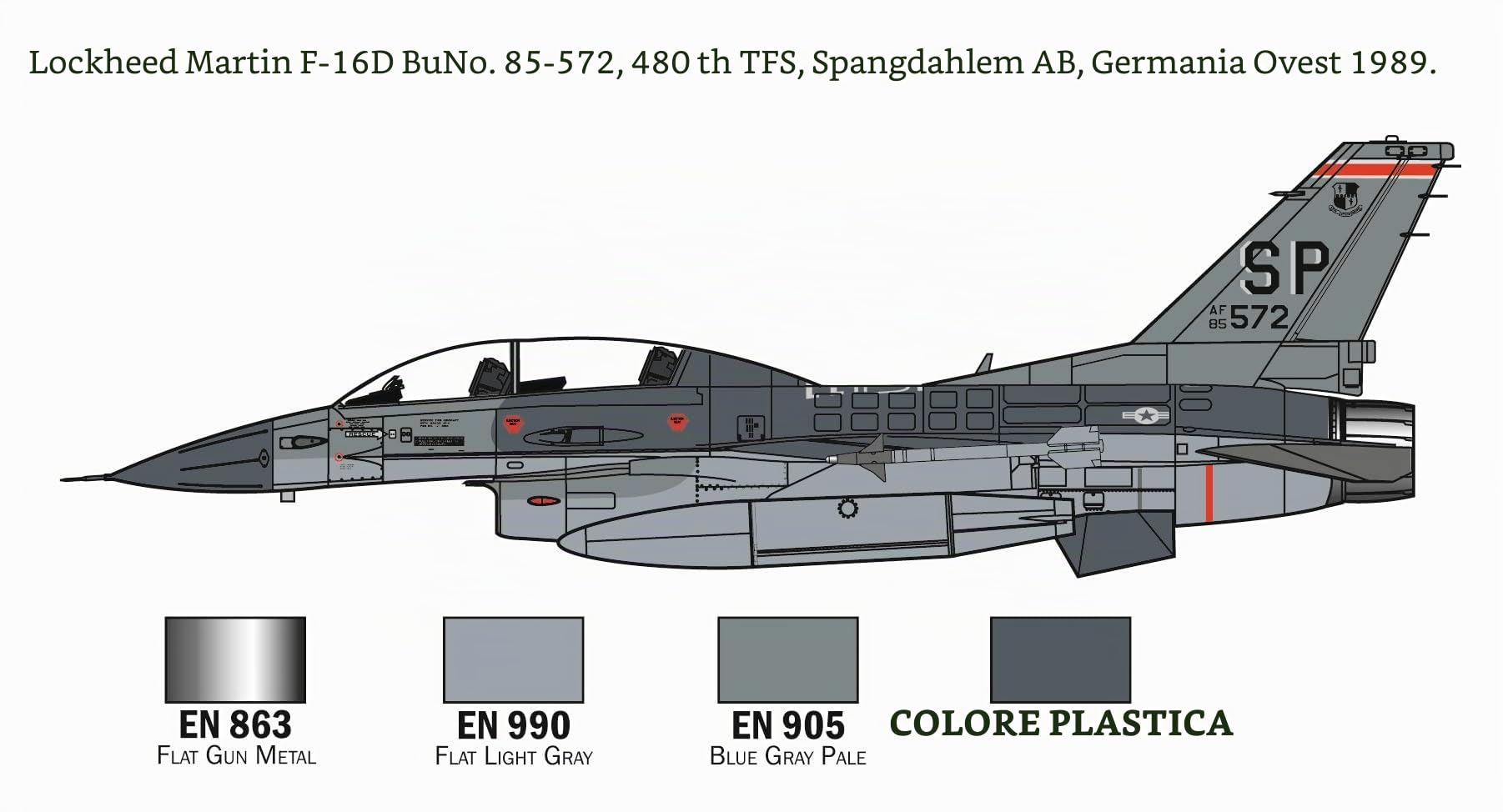 Italeri 72009 1:72 - Set completo F-16 C/D Night Falcon, modellismo, kit da costruzione, modellismo da pavimento, fai da te, hobby, incollaggio, kit in plastica, accessori inclusi