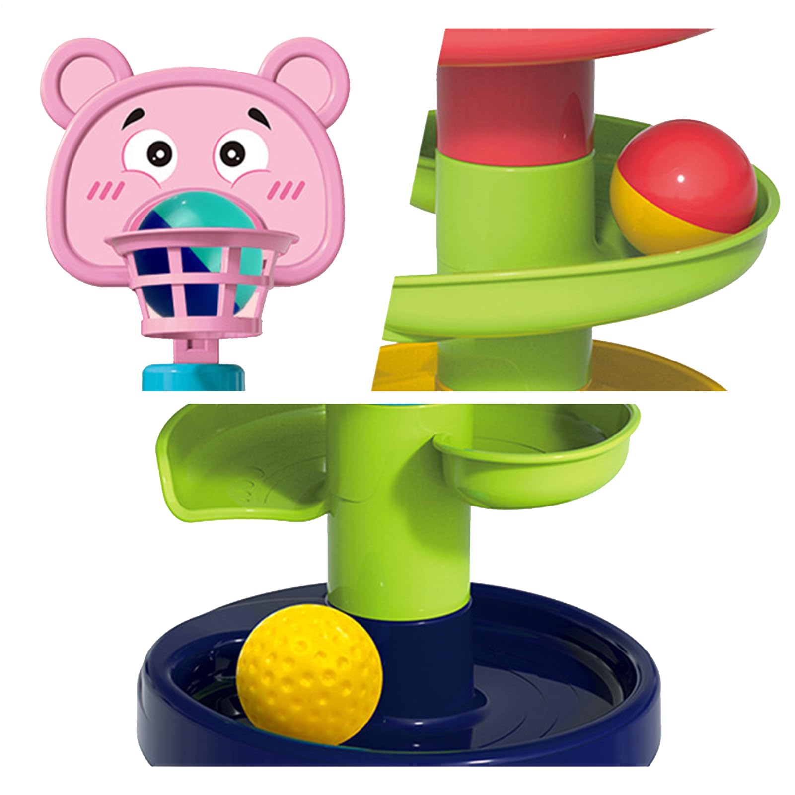 Toue de tour d'automne - Tour de balle éducative pour les tout-petits, montessorii spiral galette | Jeu expérimenté, jouets de mouvement coloré avec fonction de roulement et tour de 7 niveaux