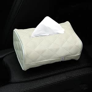 Car Tissue Holder, Leather Sun Visor Napkin Dispenser, Rectangular Paper Black