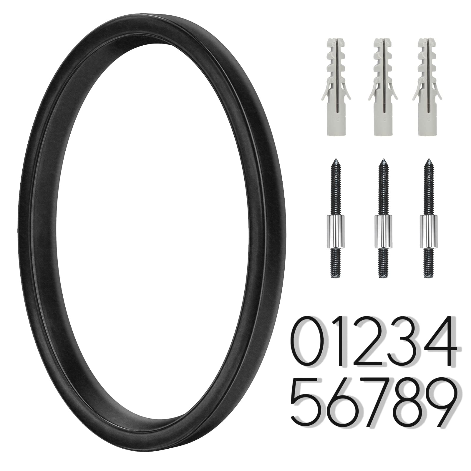 6" Stainless Steel Floating House Number 0, Metal Modern House Numbers, Mailbox Decor Number with Nail Kit, Coated Black, 911 Visibility Signage (Large 0)