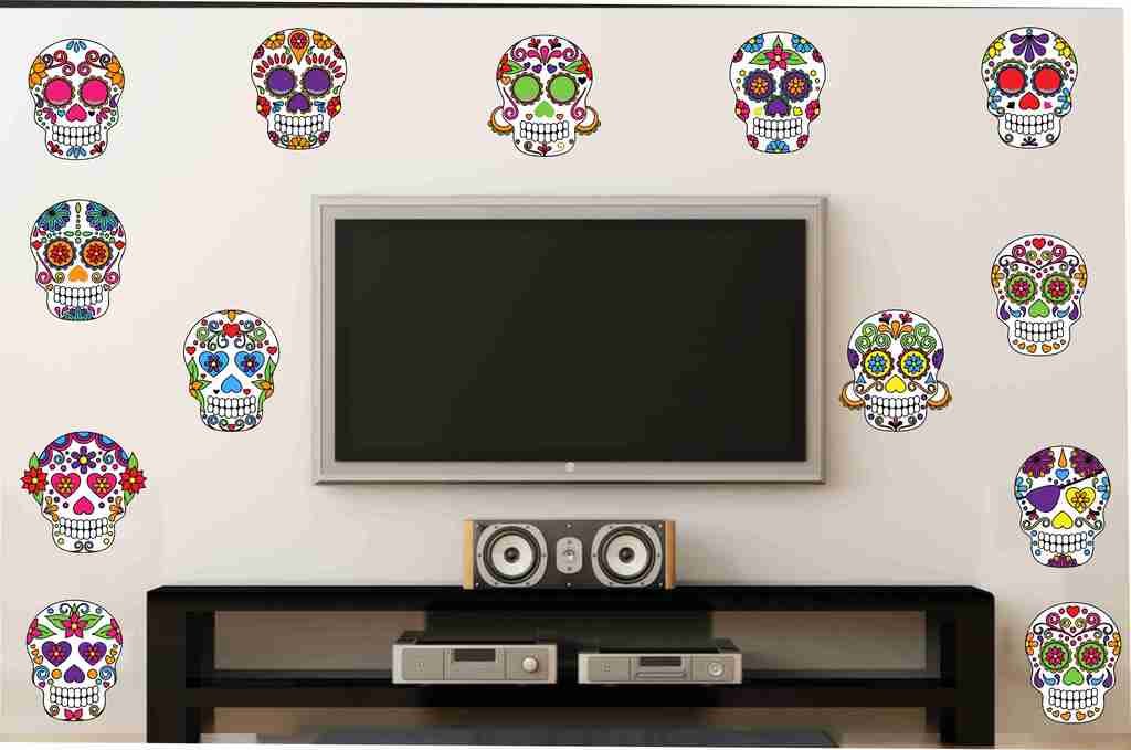 DECOR Kafe Home Decor Funny Skull Art Wall Sticker, Wall Sticker for Bedroom, Wall Art, Wall Poster (PVC Vinyl, 165 X 220 CM) (B01N6KX86N) Amazon Price History, Amazon Price Tracker
