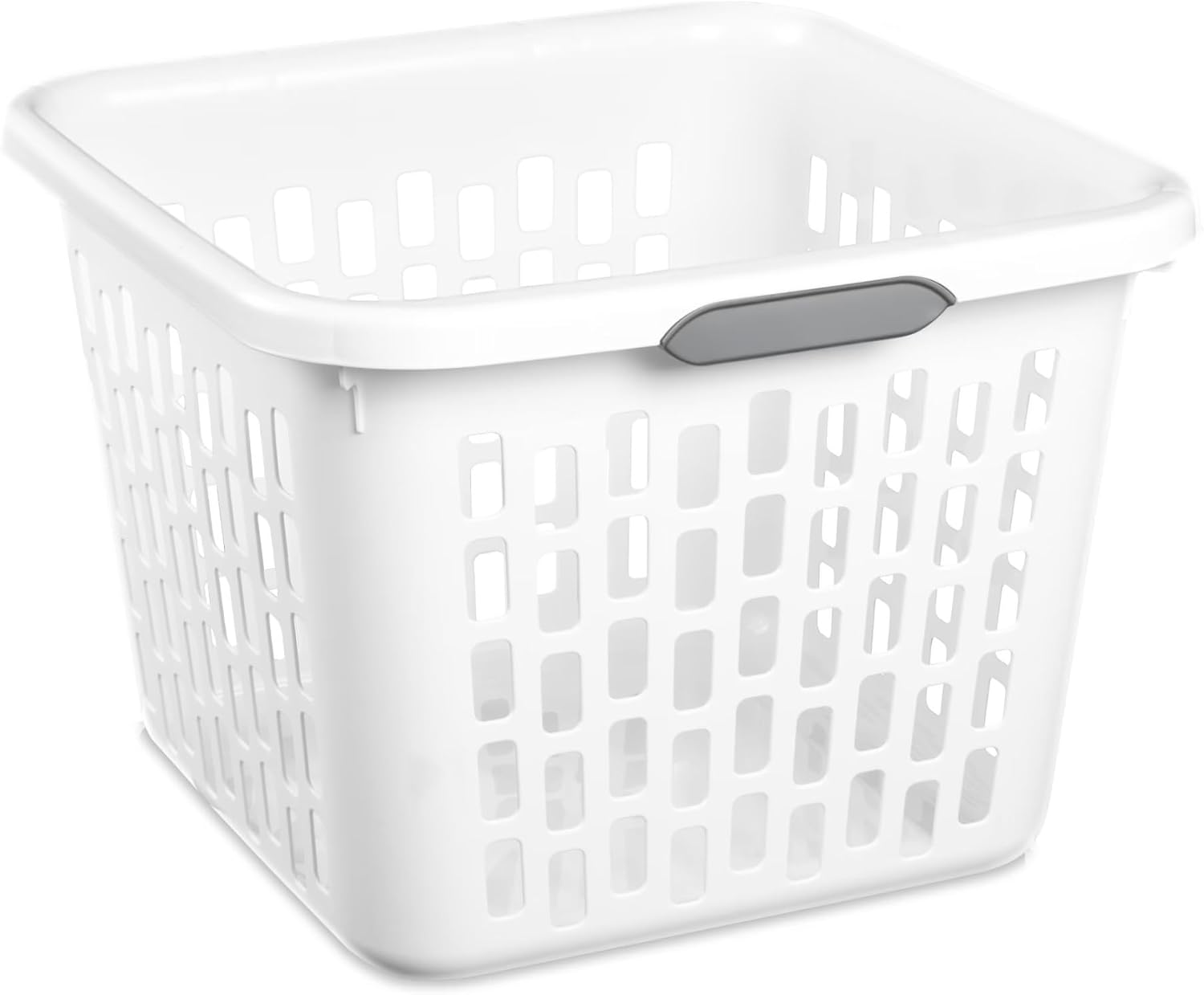 1.5 Bushel Laundry Basket, Small Square Plastic Basket with Handles