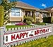 Lager Race Car Happy Birthday Banner, Red Racing Themed Party Supplies & Decoration Backdrop Background Photo Booth Props (9.8 x 1.5 feet)