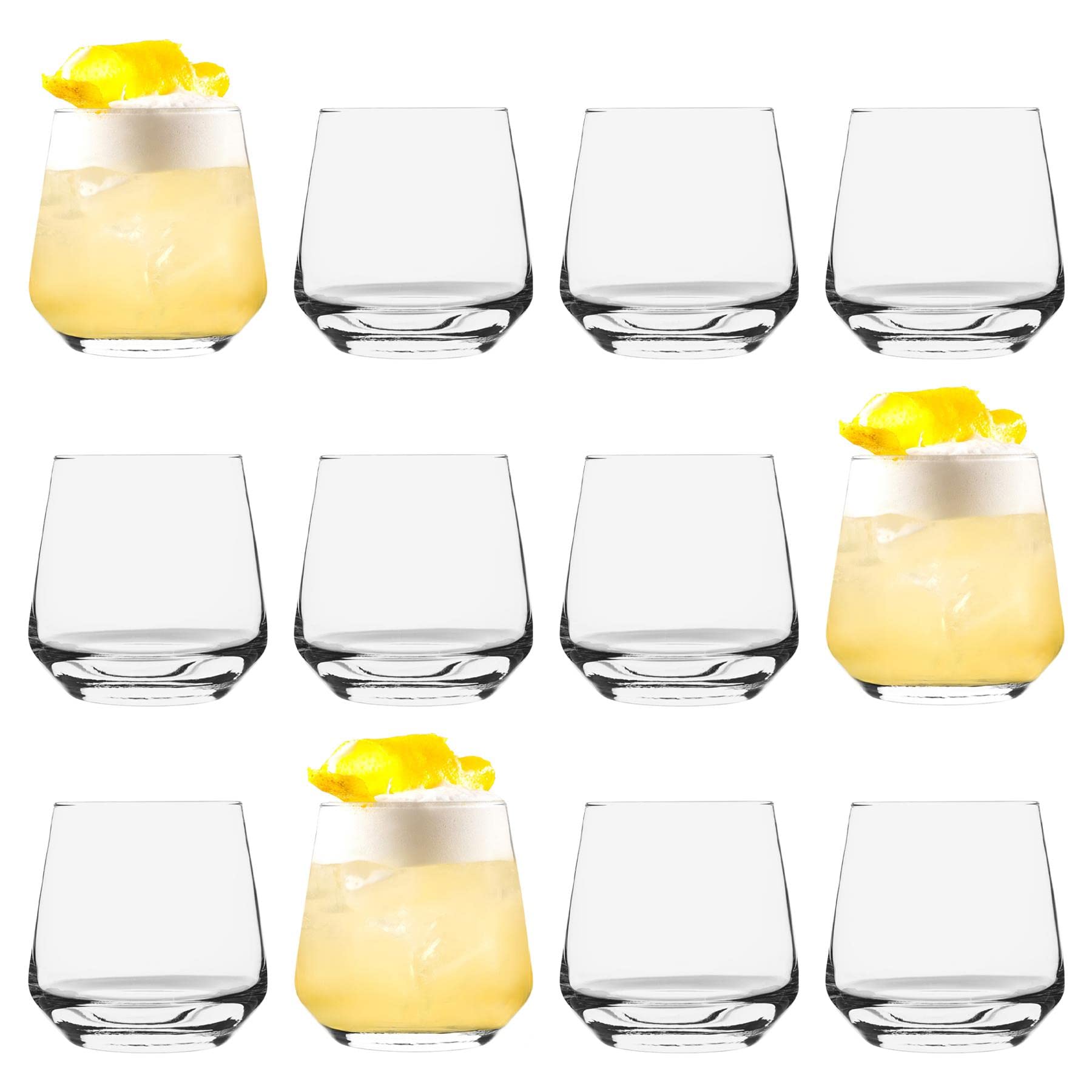 LAV 12x Clear 345ml Lal Tumbler Glasses - Stemless Kitchen Water Whiskey Wine Gin Juice Cocktail Drinking Glass Set