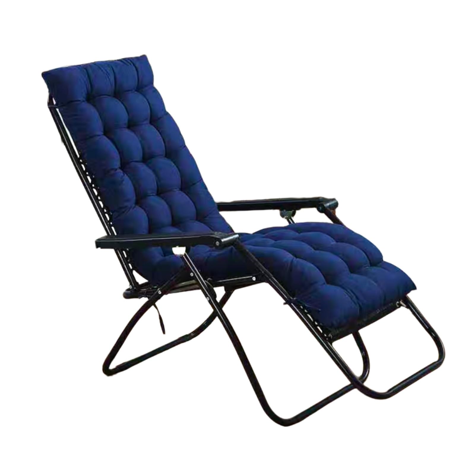 Sedile Imbottito Spesso Cuscino Imbottito,Patio Pieghevole Cuscini for Sdraio da Giardino Rimovibile Cuscino Imbottito for Garden Sun Lounger(Navy Blue,53 * 158cm)
