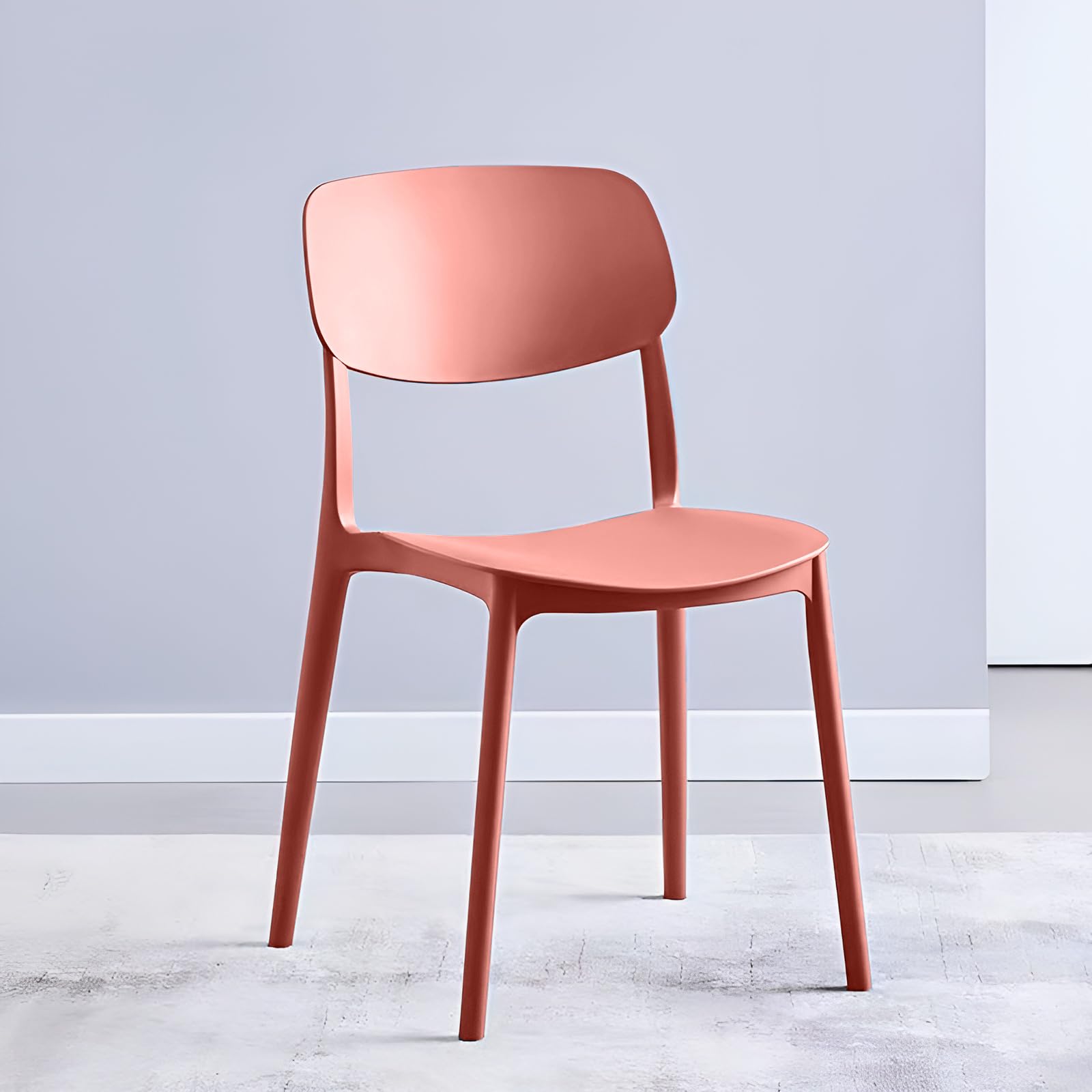 eacommerce | Sedia impilabile | Polipropilene 40x39x78cm | Leggera, ergonomica, resistente alle intemperie | Per cucina, bar, ristoranti, uso interno ed esterno (Set 4 Sedie, Mattone)