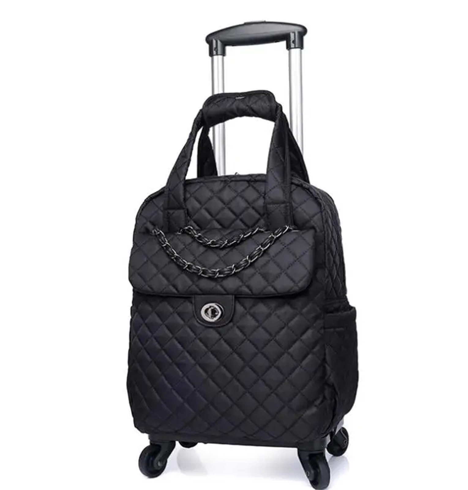 Bolsa De Viaje con Ruedas Bolsa de Equipaje de Mano for Mujer, Bolsas de Viaje con Ruedas, Mochila con Ruedas, Maleta con Ruedas para Viajar(Black 18 Inch)