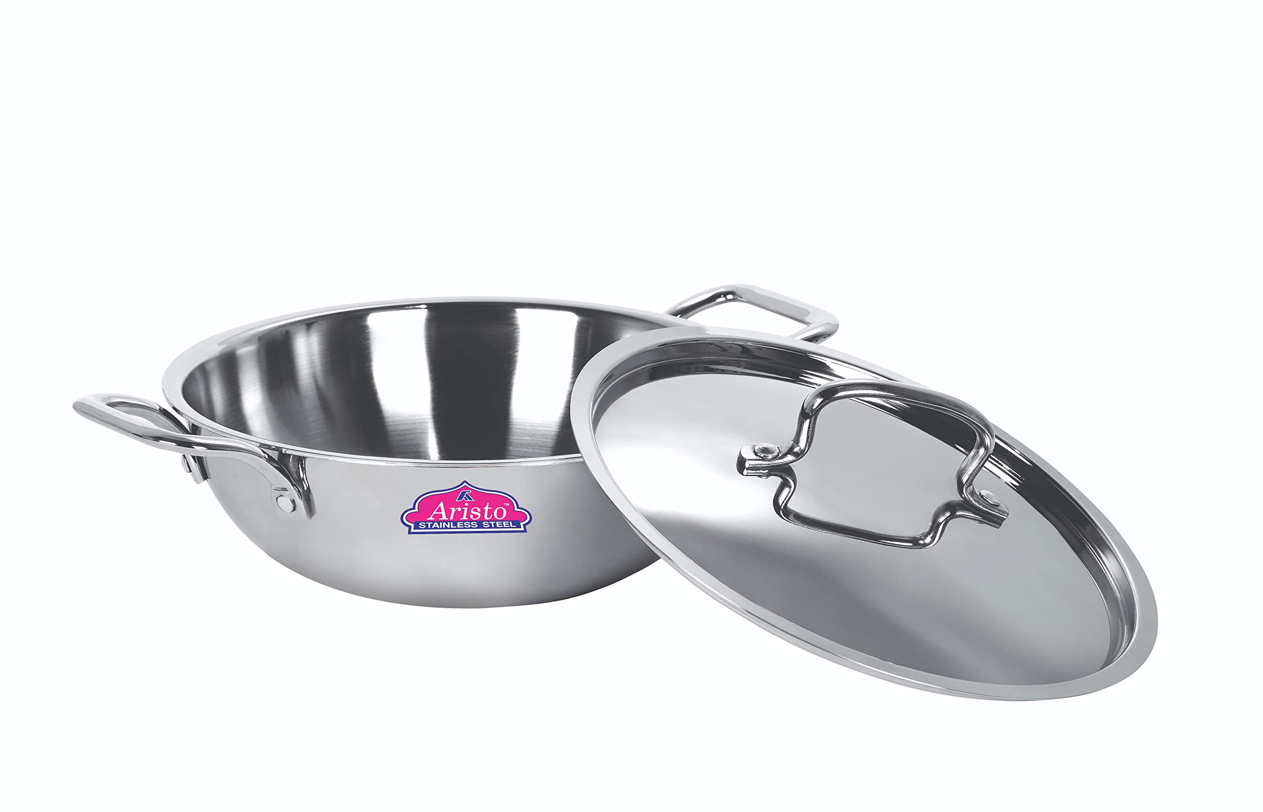 Aristo Triply Induction Friendly Kadhai Kadai with Stainless Steel Lid, Silver, 26 cm, 3.3 Litre-image-44