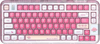 EPOMAKER CoolKiller CK75 75% Transparent Gasket Hot Swap Bluetooth/2.4Ghz Wireless/Type-C Wired Gaming Keyboard with South-Facing RGB, KSA Profile PBT Keycaps, Compatible with Win/Mac/Android