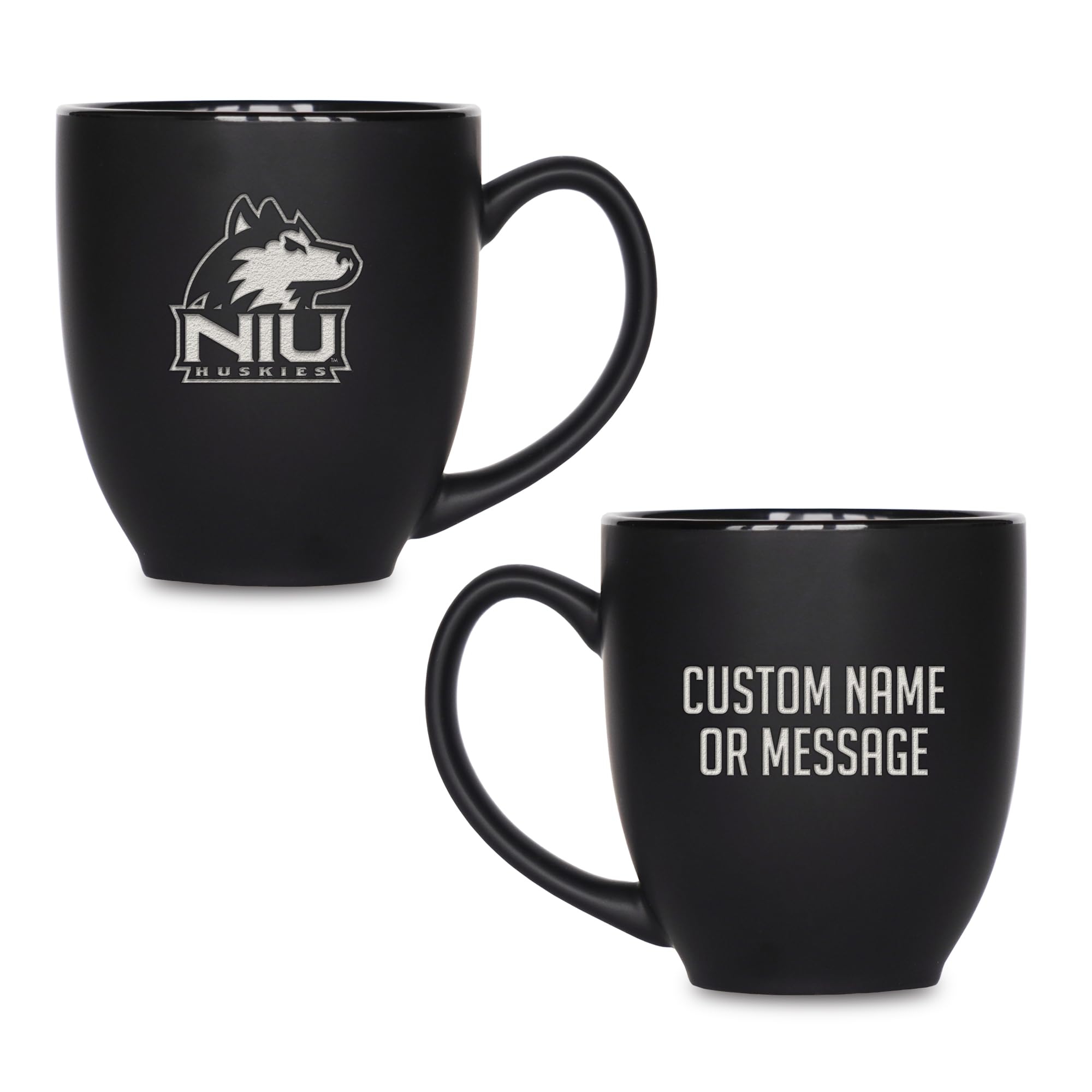 Rico Industries NCAA Primary 15-Oz Personalized Matte Black Bistro Mug - for Hot or Cold Drinks