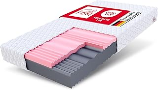 FDM Matratze 180x200 cm Härtegrad H3 H4 Höhe 18 cm Kaltschaummatratze HR-Schaum Visco-Schaum 7 Komfortzonen mit Hypoallergenem Waschbarem Jersey Bezug Oeko-Tex Select MAX