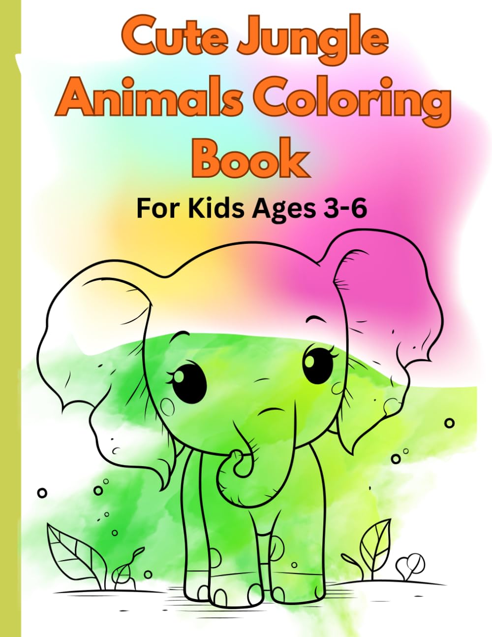 Cute Jungle Animals Coloring Book: For Kids Ages 3-6