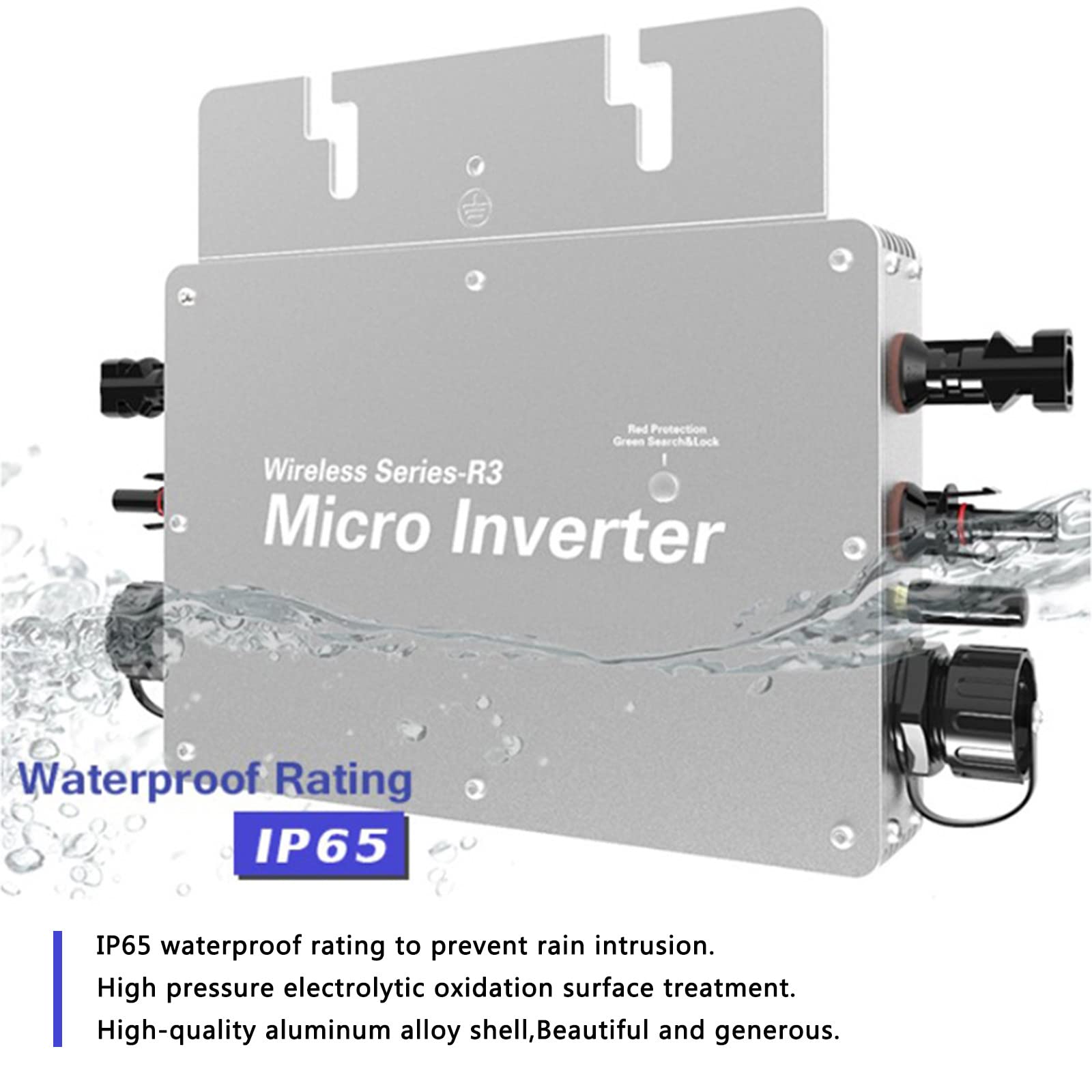 Inverter Di Rete,Micro Inverter Solare 600/700W,IP65 Impermeabile Controllo Wifi Autoraffreddamento 120/230V Identificazione Automatica Inverter,Micro Inverter Per Pannelli Solari,600W