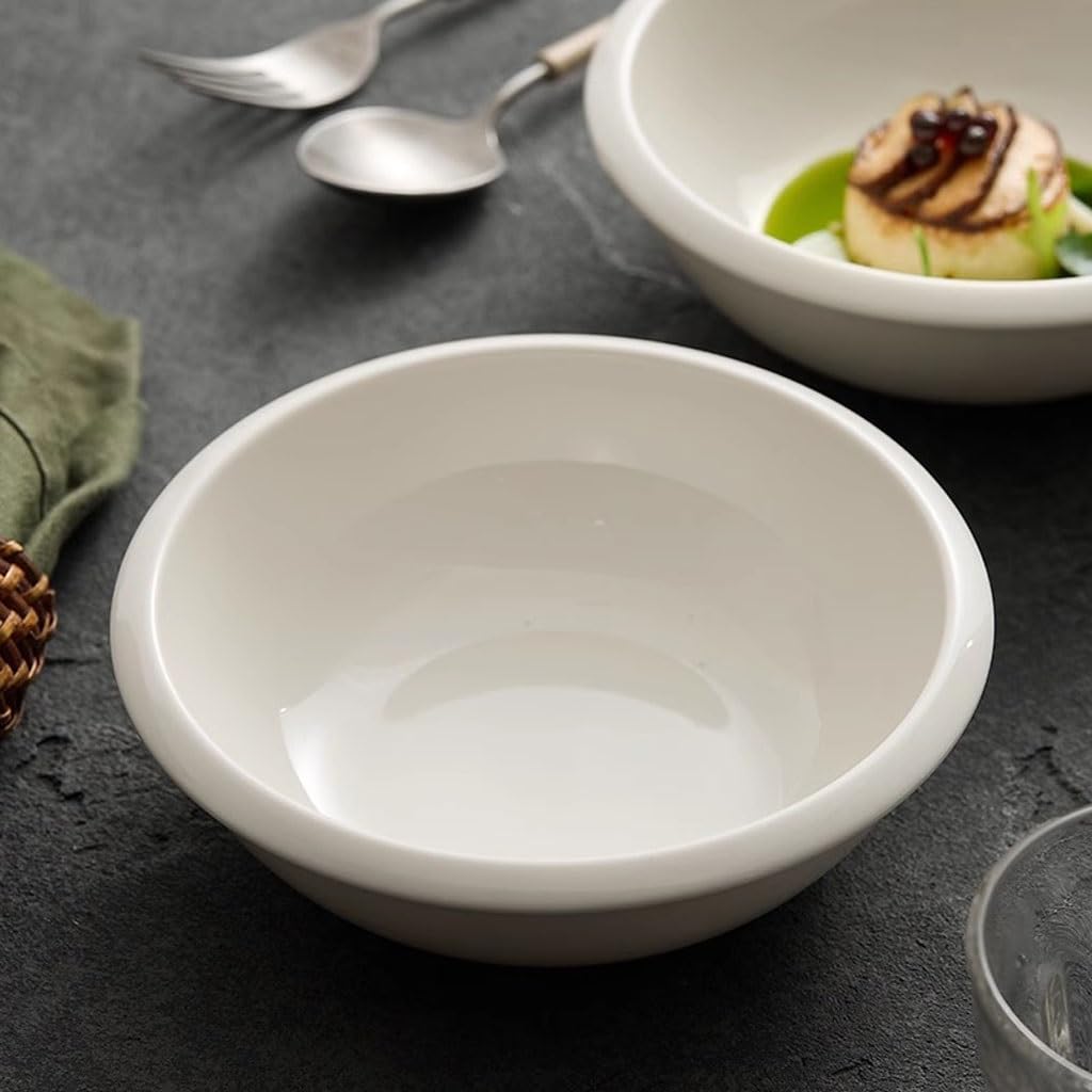 Tazones Para Sopa Cuenco De Sopa Espesado De Cerámica Blanca Simple, Ensaladera Casera, Cuenco De Postre, Cuenco De Guiso De Cocina Tazón De Cerámica