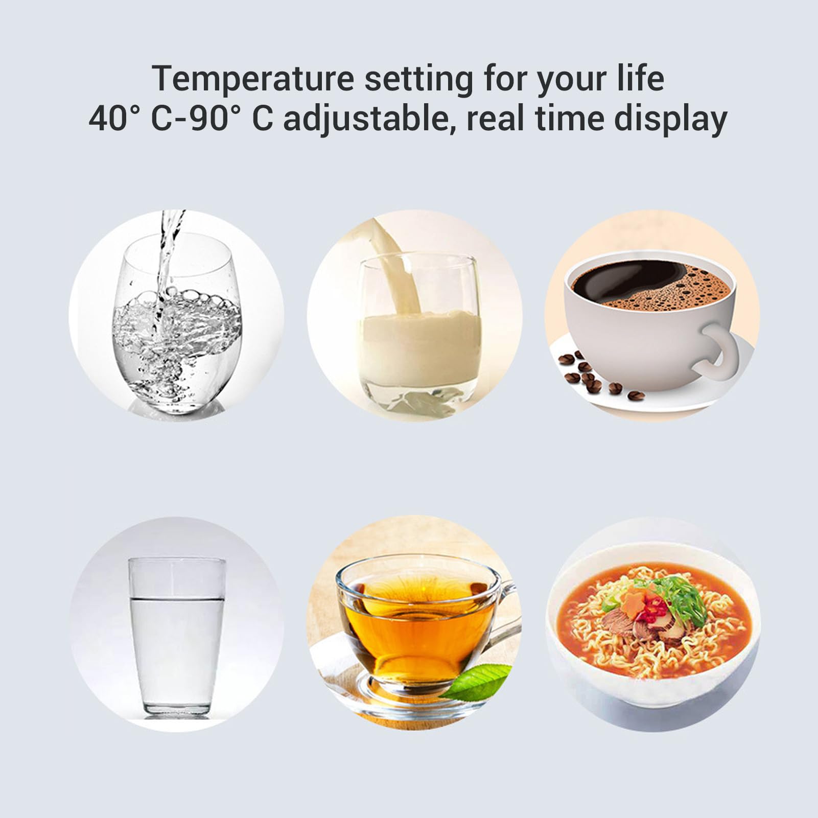 Hervidor Eléctrico para Coche de 12V, Portátil de 12V Mini Caldera de Agua Taza de Camión de té y café Temperatura Ajustable Taza de Viaje Calentada para Coche Tetera Eléctrica