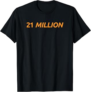 21 Million Bitcoin BTC Cryptocurrency Coin Blockchain Mining Camiseta