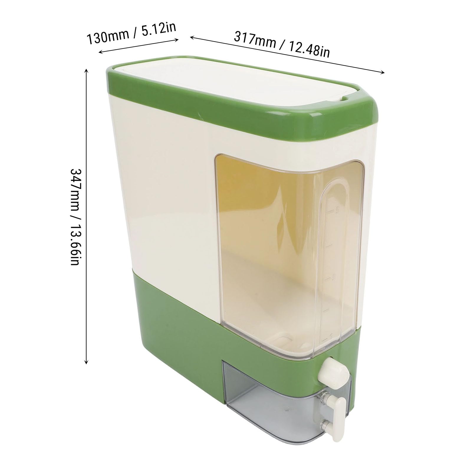 Dispenser Di Riso, Contenitore Per La Conservazione Del Riso A Prova Di Umidità, Contenitore Per Alimenti Secchi Salvaspazio Con Misurino, Stoccaggio Versatile, Ideale Per, Dispensa, Casa