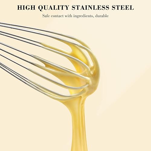 Miniatura 56 de NileHome Juego de batidor de acero inoxidable de 8 pulgadas, 10 pulgadas, 12 pulgadas, batidor de globos de cocina, batidor de alambre para cocina