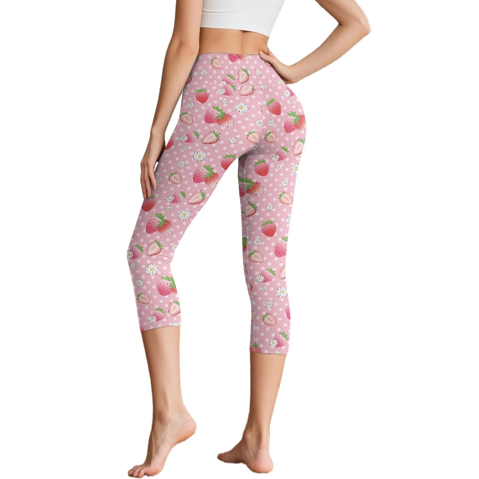 Amzbeauty Leggings capri de 3/4 de longitud para mujer, de cintura alta, pantalones deportivos con bolsillos, para yoga, fitness, correr, entrenamiento, gimnasio