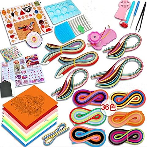 Paper Quilling Kit with 1420 Strips and Quilling Tools Paper Quilling Craft Great for DIY Learning Class, Home Decoration, Birthday Gift Cover