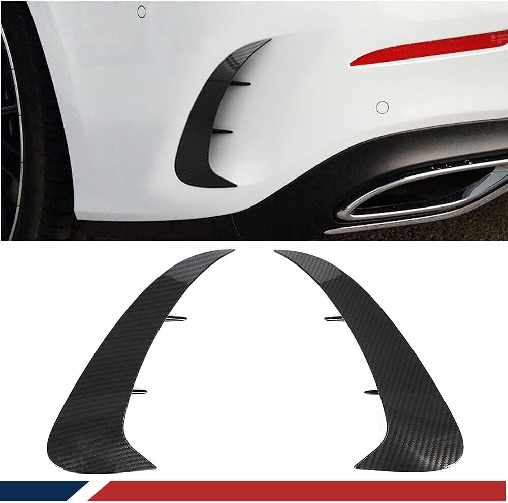 Rear Bumper Vent Fits for Mercedes Benz A-Class W177 A180 A200 A220 A250 2019 2020 ABS Rear Bumper Lip Splitter Fins Body Kits Factory Outlet (Carbon Fiber Color)