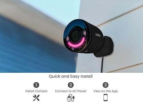 Miniatura 9 de Lorex Foco 4K para interiores y exteriores, cámara de seguridad Wi-Fi 6 con iluminación de seguridad inteligente, detección de personas, vehículos,