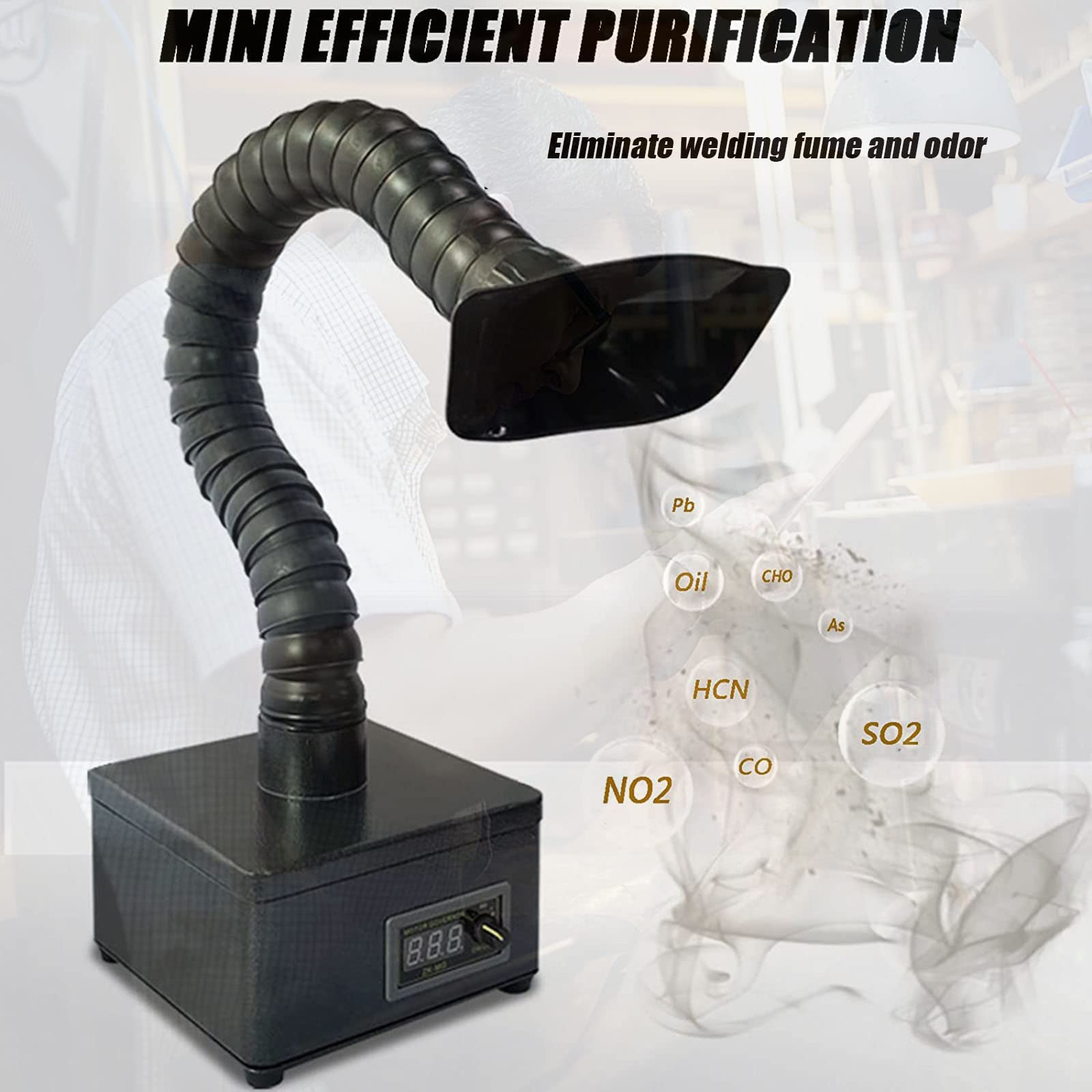 Mini Extractor De Humo De Soldadura, Filtros para Extractores De Humo, Absorbente De Humo De Humo, Extractor De Humo De Soldadura De Filtración De 4 Etapas para Estación De Soldadura ESD