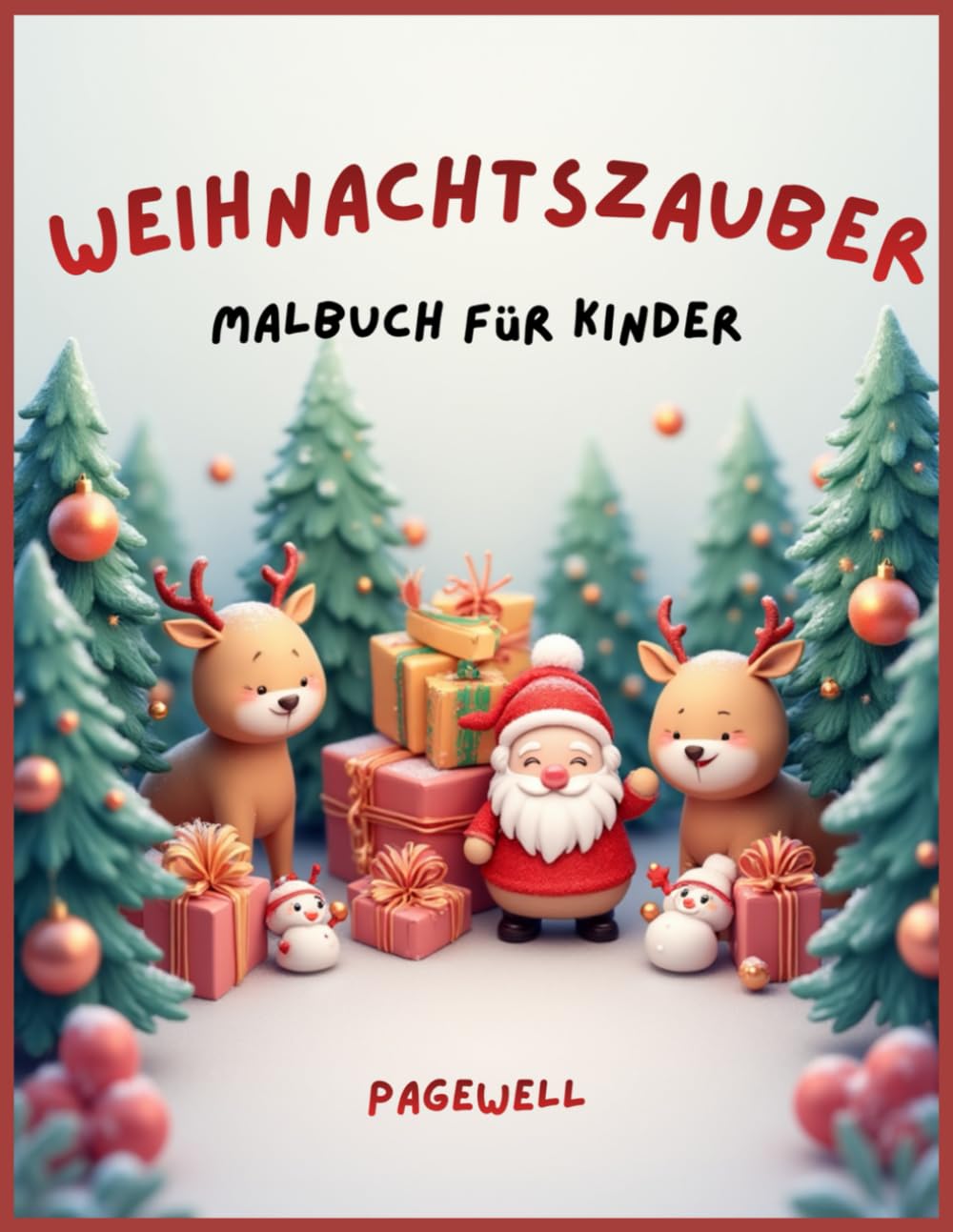 Weihnachtszauber – Malbuch für Kinder: 20 Lustige und Festliche Weihnachtsmotive zum Ausmalen | Weihnachtsmann, Schneemänner, Rentiere und Weihnachtsfreude