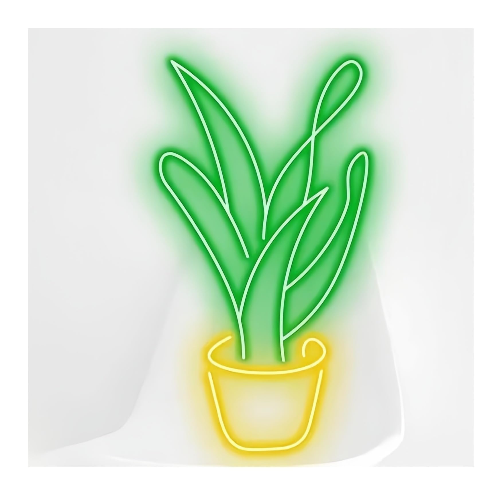 SHOUXI Sign Lamp Plants Neon Sign, Cute Art Plant Home Decor, Flower Shop Window Display 50cm(C)