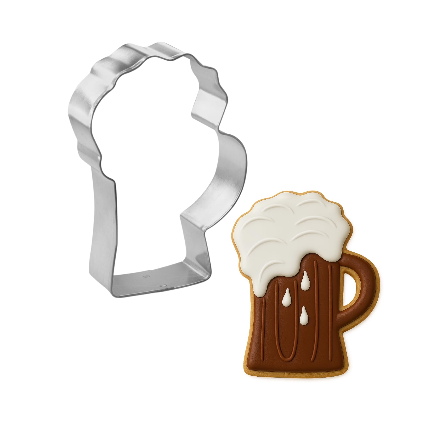Juego de 4 cortadores de galletas para botellas y tazas, HS0465 con tarjeta de recetas de galletas de azúcar. Marca Foose USA