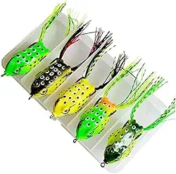 Kit Com 5 Isca Artificial Sapo Frog Anti Enrosco Para Traira e Grandes Peixes