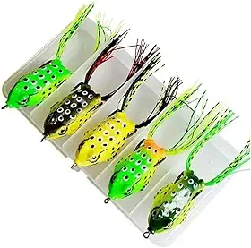 Kit Com 5 Isca Artificial Sapo Frog Anti Enrosco Para Traira e Grandes Peixes