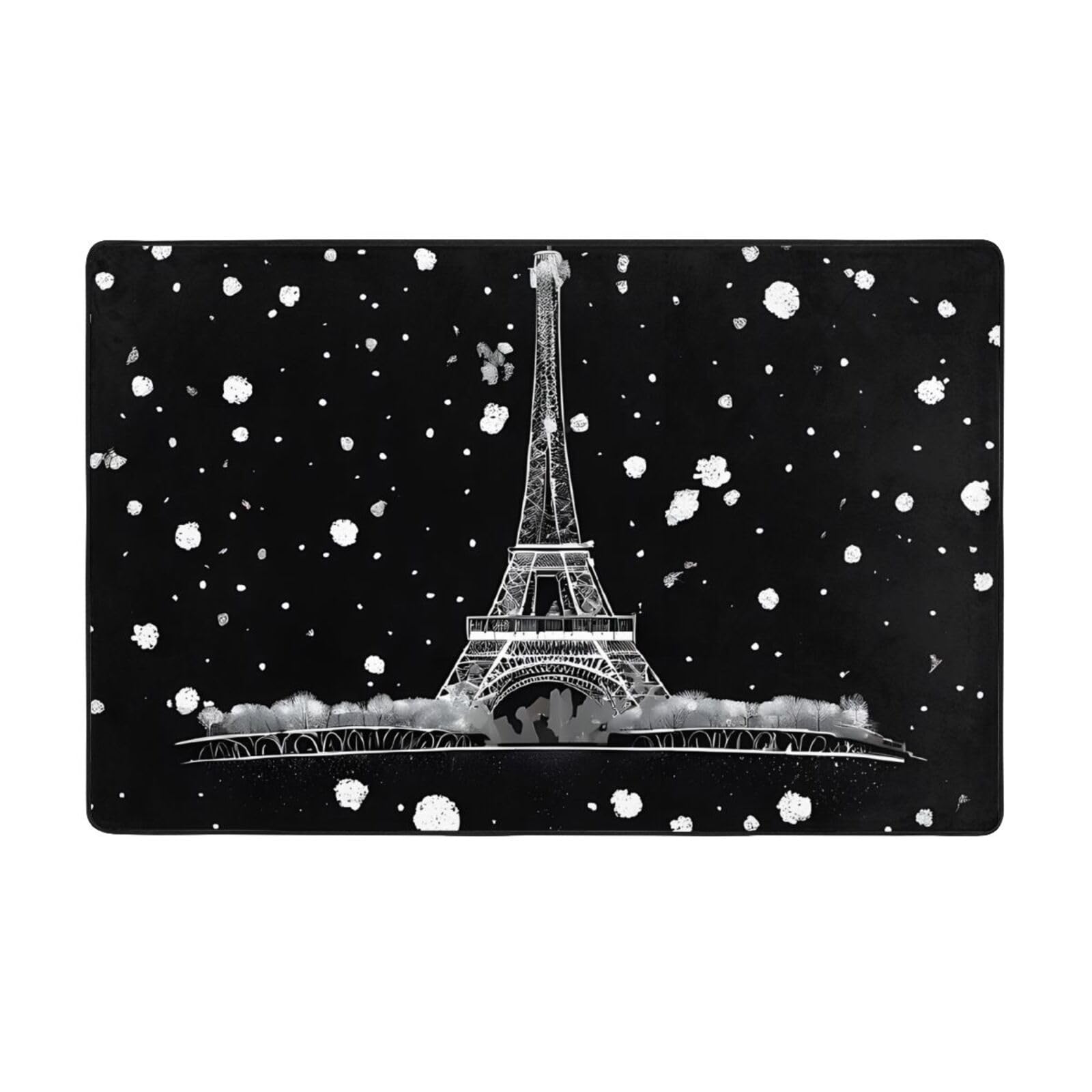 Tapis pour salon et chambre moderne Tour Eiffel doux au toucher