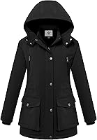 WenVen Women's Waterproof Winter Puffer Jacket with Detachable Hood - 10,000mm Warm Thickened Parka Coat