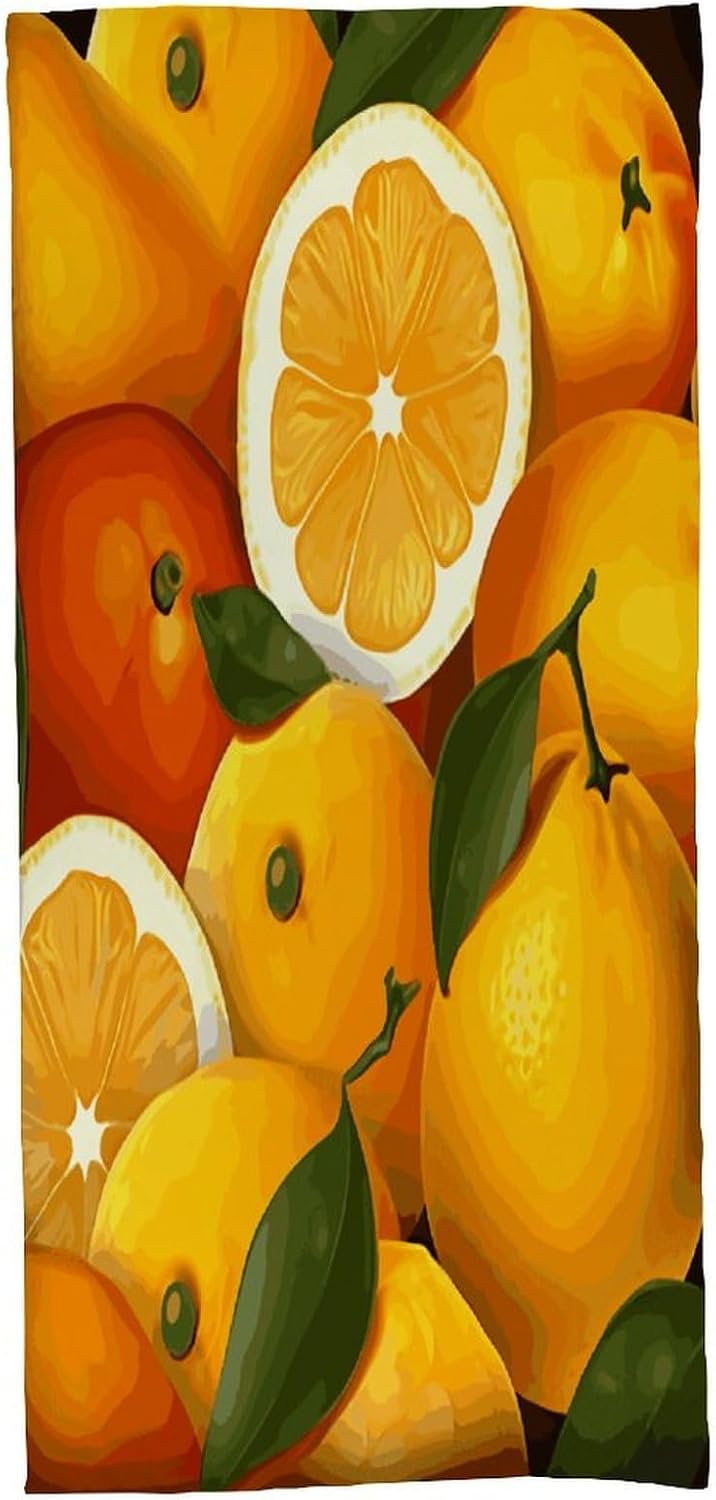 Oranges and Lemons Towel Vacation Accessories Essentials Soft Lighterweight，Bath Towel for Adults Women Men，Bath Towels Gift for All Occasions, Machine Washable.
