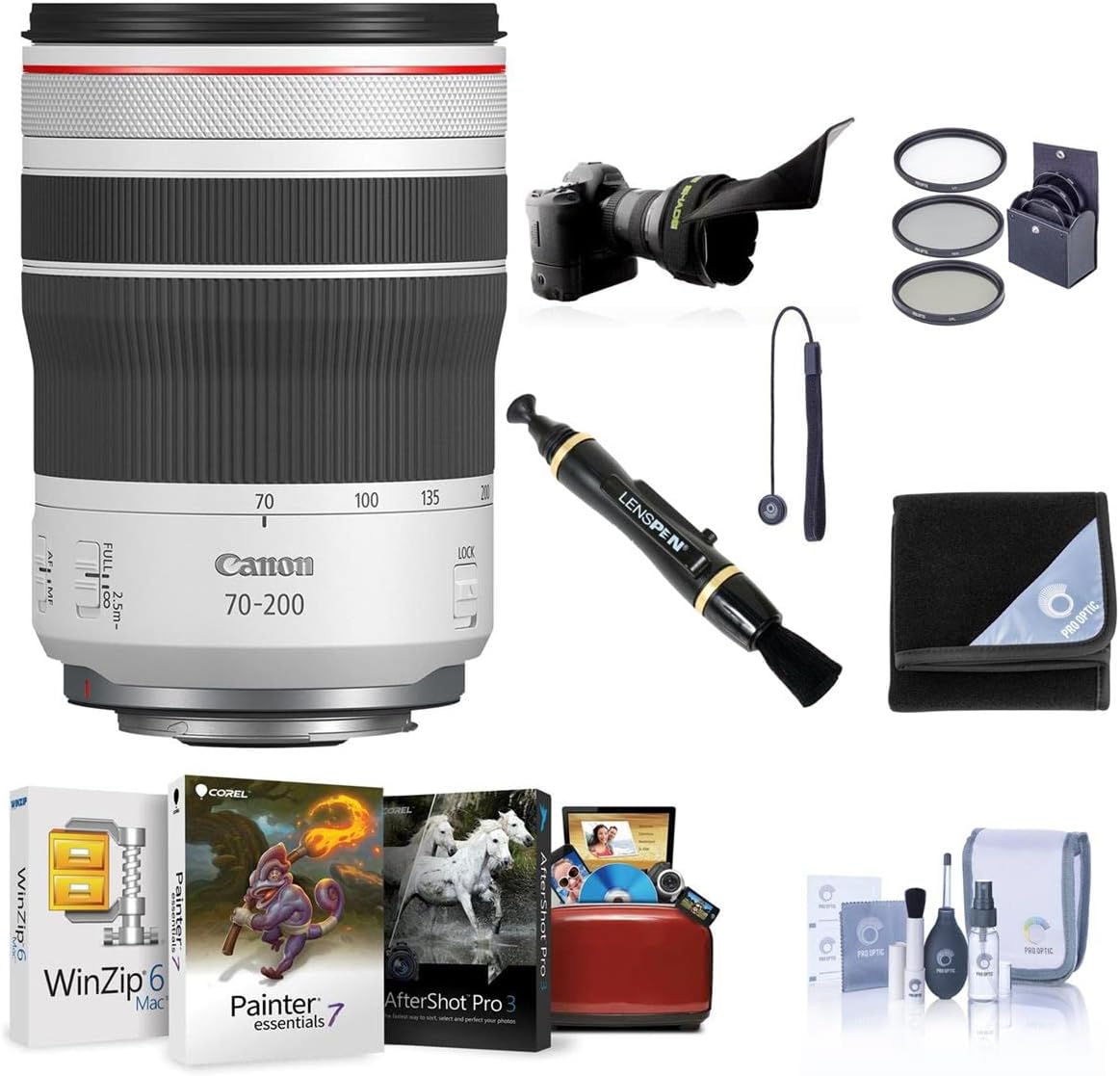 Canon RF 70200mm f/4L is USM Lens, Bundle with Flex Lens Shade, 77mm Filter Kit