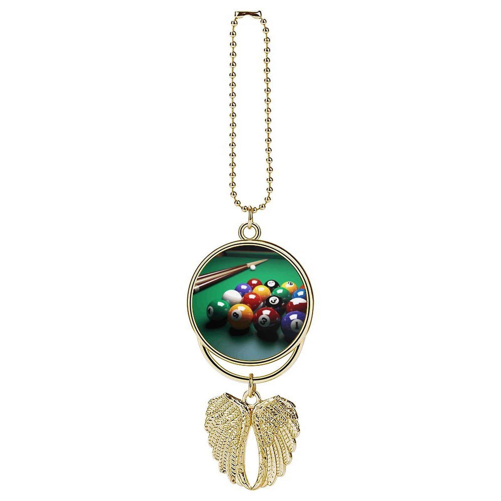 Billiards Car Pendant Rear View Mirror Hanging Ornament Auto Metal Charm for Aesthetic Interior Decor. Lucky Car Accessories Cute Funny Hanging Decor for Car Truck