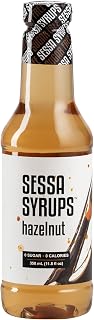 Sessa Syrups Sugar Free Hazelnut Syrup - 11.8 Fl Oz - Keto-Friendly, Zero Calorie, Gluten-Free - Natural Flavoring for Coffee, Tea, Cocktails, and More
