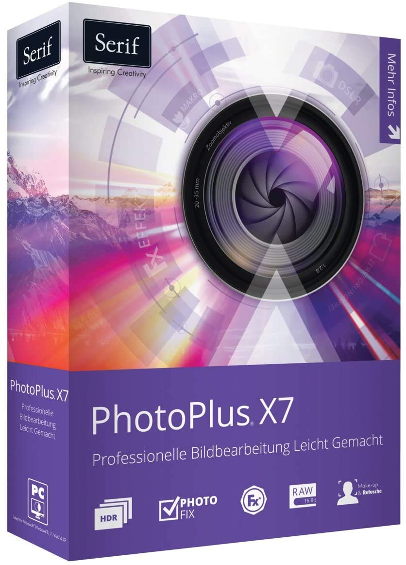 Serif PhotoPlus X7 + InPixio Bilder Vergrößern Software als Bundle