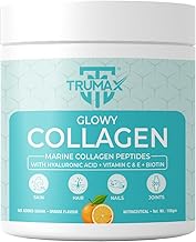TRUMAX Marine Collagen Supplement 100g | Collagen Peptides Powder for Women & Men with Vitamin C, Biotin & Hyaluronic Acid | Supports Skin, Hair, Nails & Joints | Orange Flavor