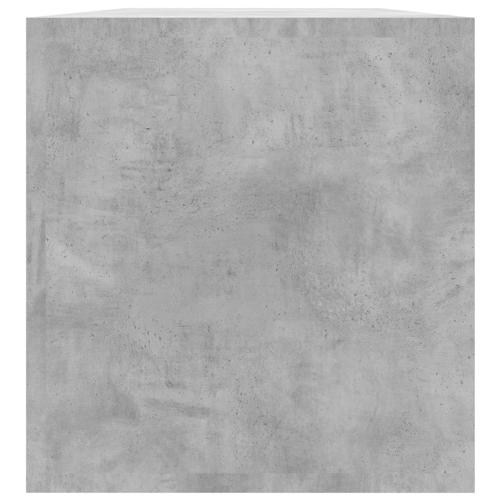 vidaXL Boîte de Rangement de vinyles Gris béton 71x34x36 cm