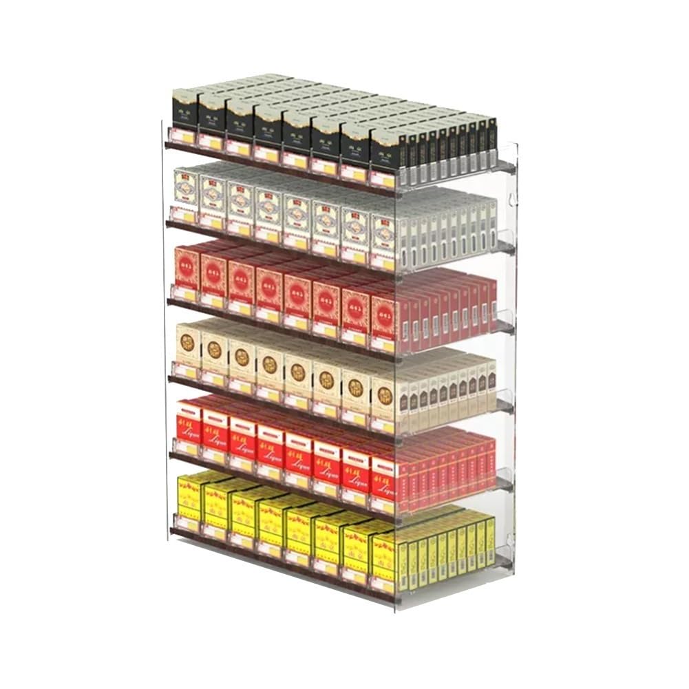 Wall Mounted Cigarette Rack, Acrylic Cigarette Display Case, 6 Layer Automatic Cigarette Display Stand/Holder, for Retail Counter Convenience Stores Bar Kiosk, Supermarkets ( Color : Clear , Size : 86 : Health & Household