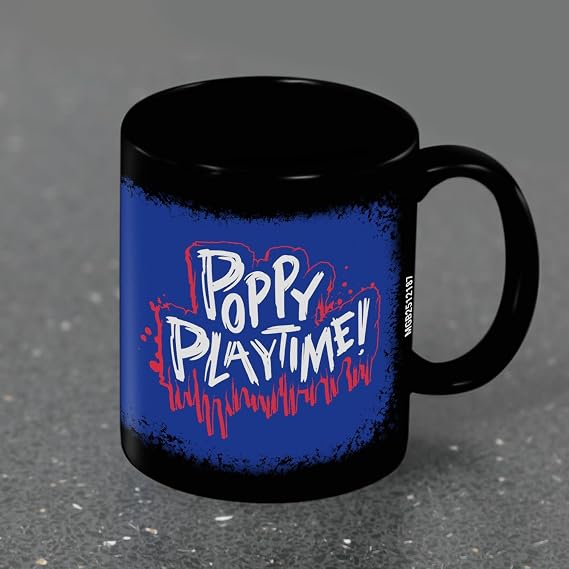 Pyramid International Poppy Playtime (Playtime) Black Mug, Official Licensed Ceramic Mug 315Ml / 11oz, Coffee Mug, Tea Cup Drinkware for Home Office Desk, Fan Gift